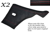RED STITCH 2X REAR DOOR CARDS LEATHER SKIN COVERS FITS FORD CAPRI MK1 CUSTOM NEW
