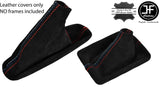 RED & TRI STITCH AUTOMATIC SUEDE GAITER SET FITS BMW E90 E91 E92 E93 06-12