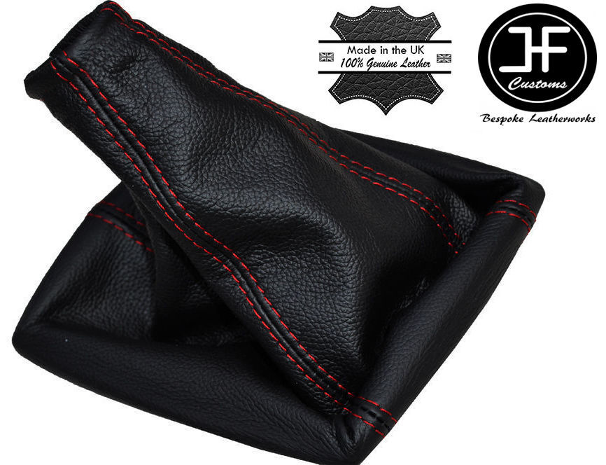 RED STITCH MANUAL LEATHER GEAR GAITER BOOT FITS FORD C MAX FL 2007-2010