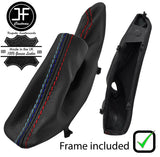 RED & TRI STITCH LEATHER HANDBRAKE GAITER+PLASTIC FRAME FOR BMW 3 F34 GT 12-17