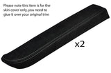 WHITE STITCHING 2X DOOR ARMREST SUEDE SKIN COVERS FITS NISSAN 350Z Z33 03-06