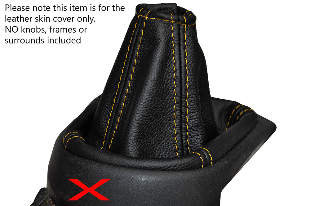 YELLWO STITCHING MANUAL LEATHER GEAR GAITER FITS PEUGEOT 4007 2007-2015