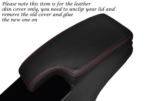 RED STITCHING FITS RENAULT MEGANE 2009-2013 LEATHER ARMREST SKIN COVER  ONLY