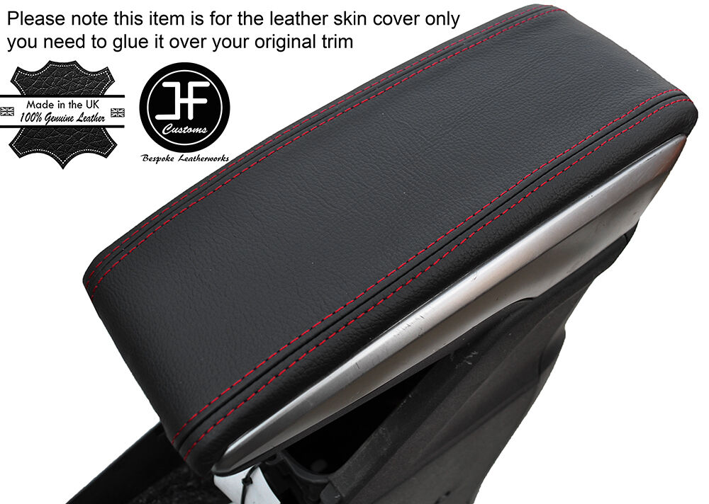 RED STITCHING ARMREST LID GENUINE LEATHER COVER FITS TOYOTA VERSO 2013-2017