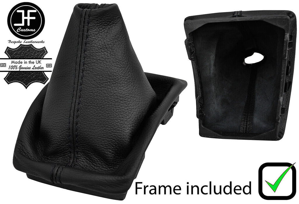 BLACK STITCH LEATHER MANUAL GEAR GAITER+PLASTIC FRAME FOR JEEP PATRIOT 07-15