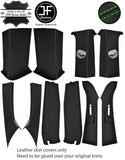 GREEN STITCH 2X A,B,C,D PILLAR KIT LEATHER COVERS FOR VW T5 TRANSPORTER