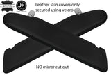 BLACK STITCH 2X SUN VISOR LEATHER COVERS FOR VW T5 TRANSPORTER NO MIRROR CUTOUT