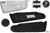 BLACK CROSS STITCH 2X SUN VISOR LEATHER COVERS FITS VW T6 TRANSPORTER 2 MIRROR