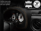 TAN STITCH SPEEDO GAUGE HOOD REAL LEATHER COVER FOR MAZDA MX5 MK1 MIATA 89-97