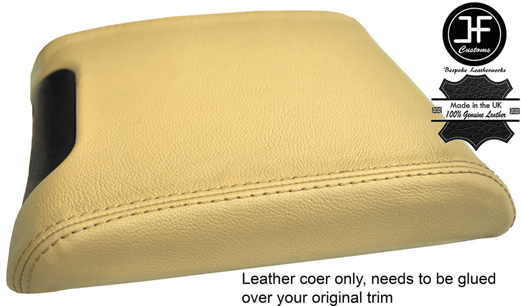 BEIGE REAL LEATHER SLIDING ARMREST COVER FITS BMW 5 SERIES E39 1996-2003