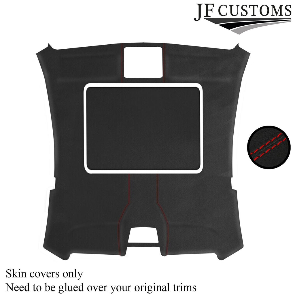 RED STITCH SUNROOF HEADLINER D GREY LUXE SUEDE COVER FOR BMW6 E63 04-10 COUPE