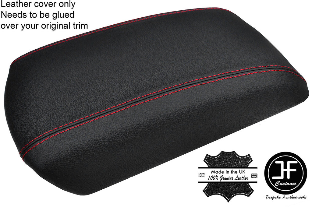 RED STITCHING REAL LEATHER ARMREST LID COVER FITS FORD S MAX S-MAX 2015-2017