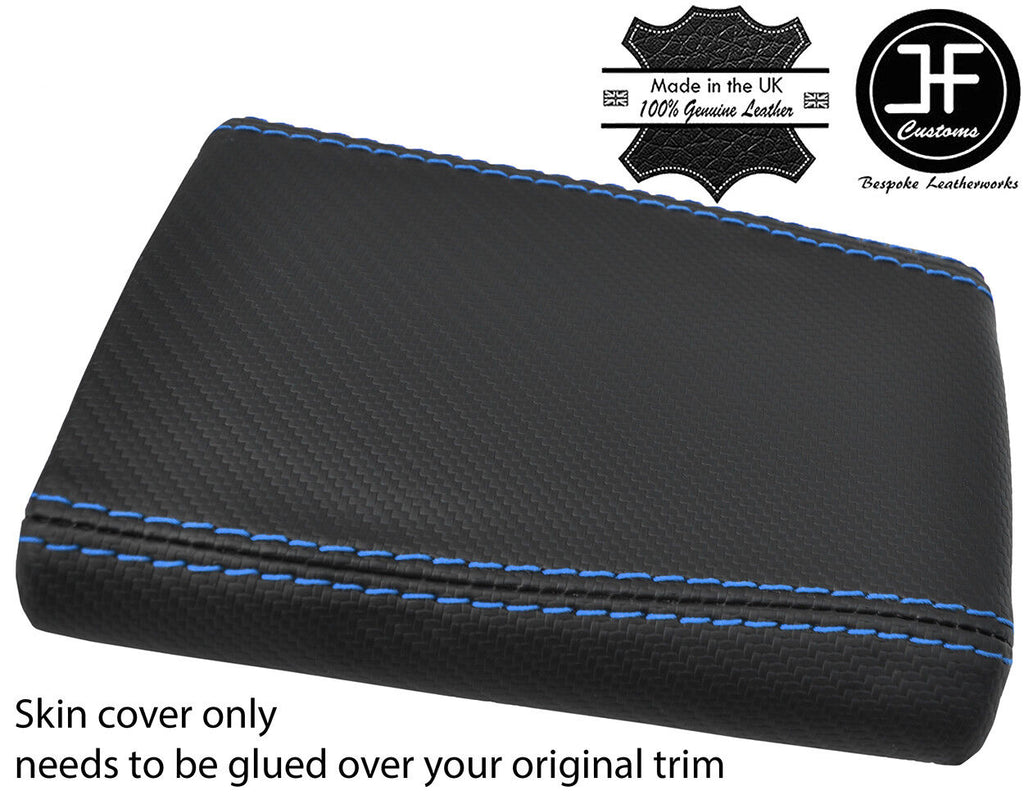 BLUE STITCH CARBON FIBER VINYL ARMREST COVER FOR SUBARU IMPREZA WRX STI 01-04