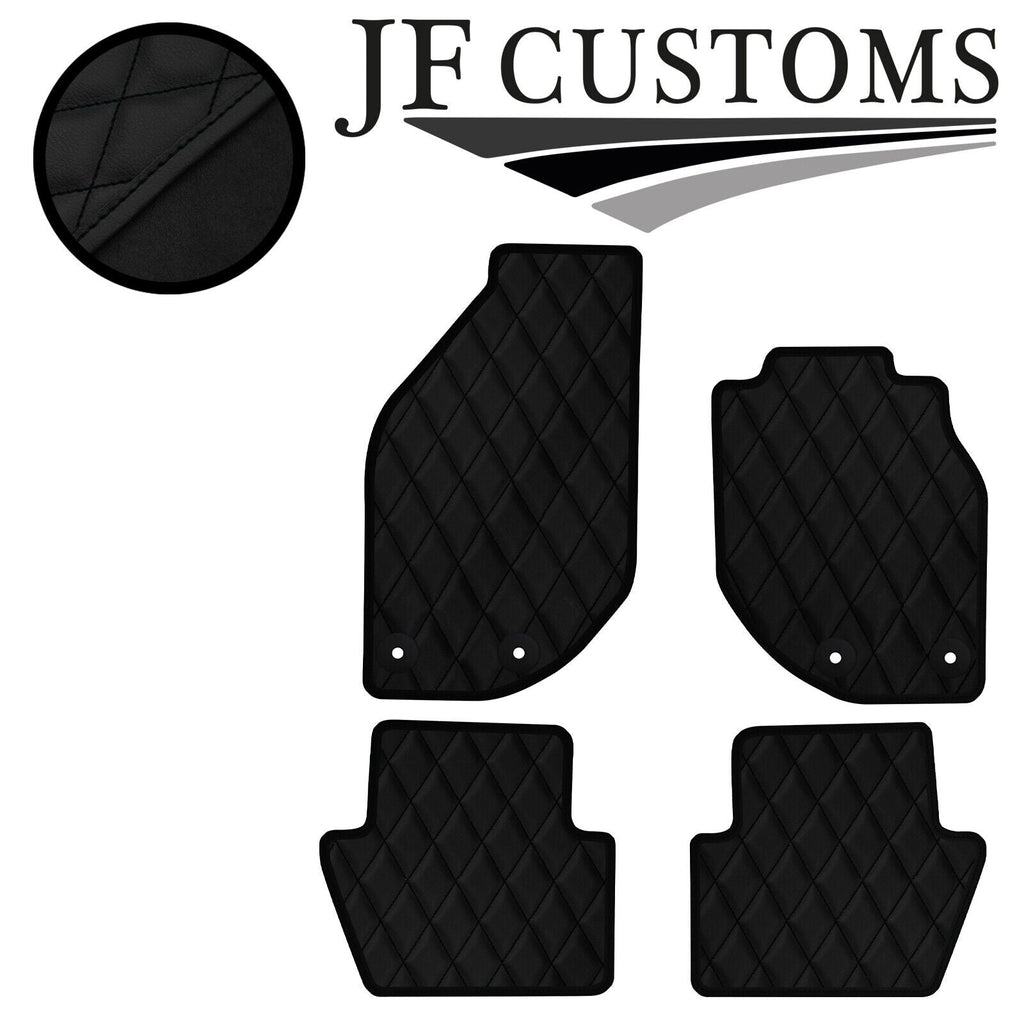 BLACK DIAMOND STITCH VINYL 4X TAILORED FLOOR CARPETS FOR VOLVO C70 95-06