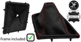 RED STITCH LEATHER GEAR GAITER+PLASTIC FRAME FOR DODGE CHALLENGER 2008-2014