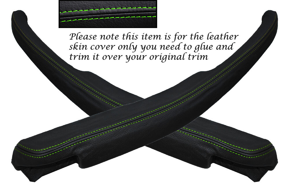 GREEN STITCH 2X DOOR HANDLE ARMREST SKIN COVERS FITS TRIUMPH STAG MK1 MK2