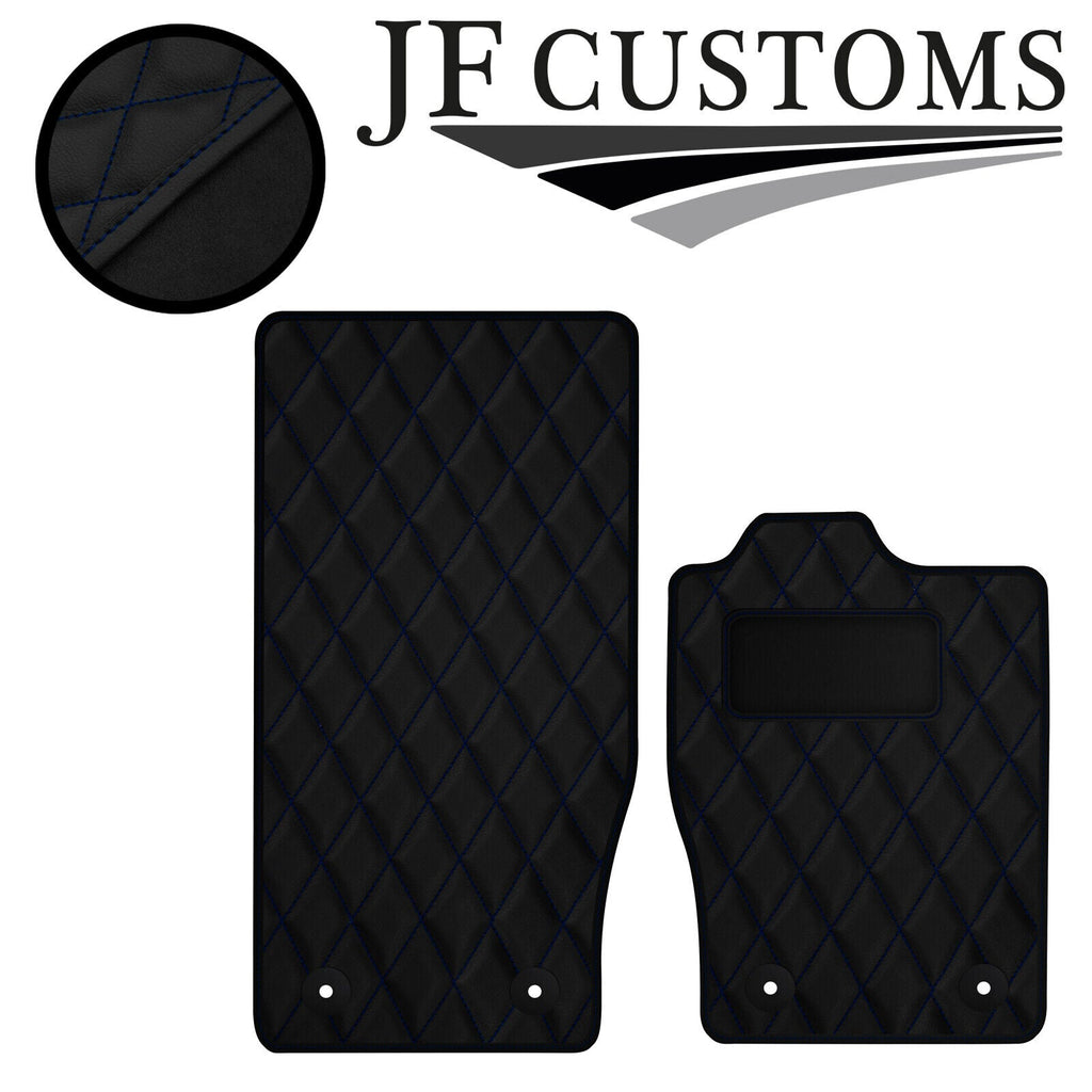 D BLUE DIAMOND STITCH VINYL 2X TAILORED FLOOR CARPET FOR JAGUAR F-TYPE 13-21 JF1