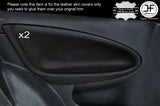 BLACK STICH 2X REAR DOOR CARD TRIM LEATHER COVER FITS MG ZR ROVER 25 99-05 3 DR