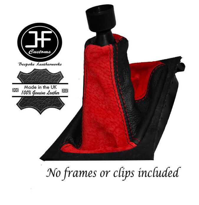 RED SUEDE BLACK LEATHER GEAR STICK GAITER FITS VAUXHALL OPEL ASTRA G 1998-2005