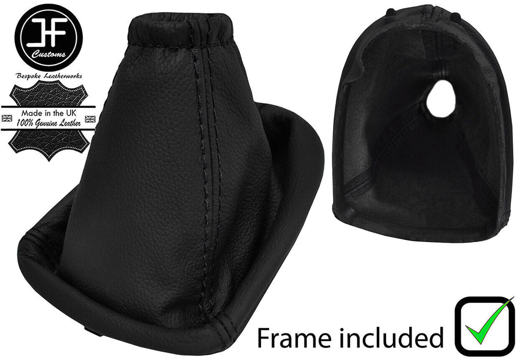 BLACK STITCH LEATHER MANUAL GEAR GAITER+PLASTIC FRAME FOR FORD FOCUS MK1 98-04