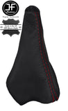 RED STITCH MANUAL REAL LEATHER GEAR GAITER FITS PEUGEOT 208 2012-2016 CUSTOM NEW