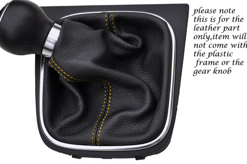 YELLOW STITCHING FITS VW SCIROCCO 2008-2013+ LEATHER GEAR GAITER ONLY CUSTOM NEW