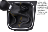 YELLOW STITCHING FITS VW SCIROCCO 2008-2013+ LEATHER GEAR GAITER ONLY CUSTOM NEW
