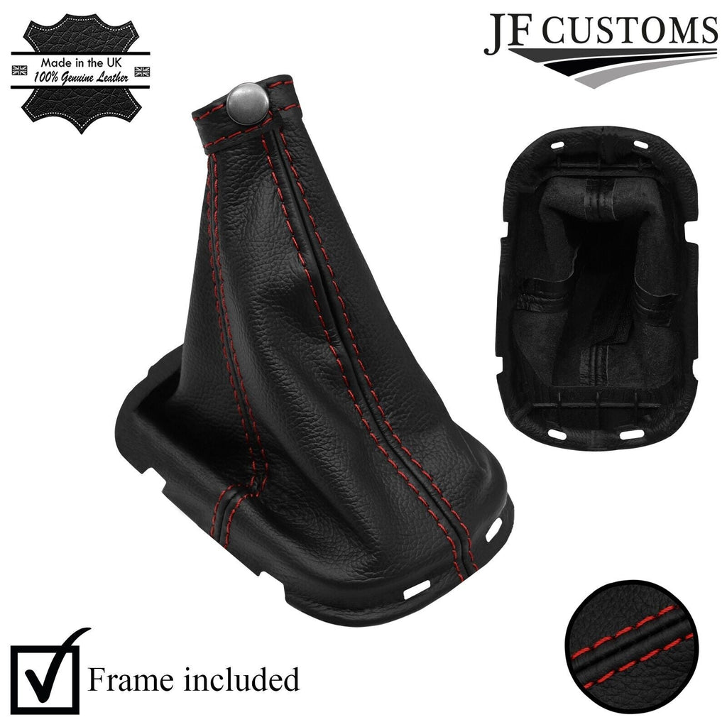 D RED STITCH LEATHER GEAR GAITER+PLASTIC FRAME FOR HYUNDAI ACCENT MK3 MC 05-11