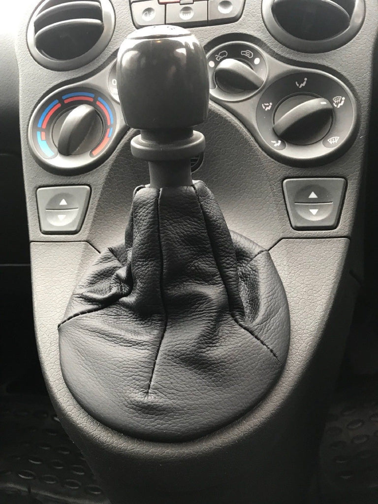 FITS FIAT PANDA 2003+ GEAR SHIFT STICK GAITER BLACK GAITOR TOP GRAIN LEATHER