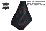 RED STITCH PERFORATED LEATHER GEAR GAITER FITS MITSUBISHI SPACE STAR 00-04
