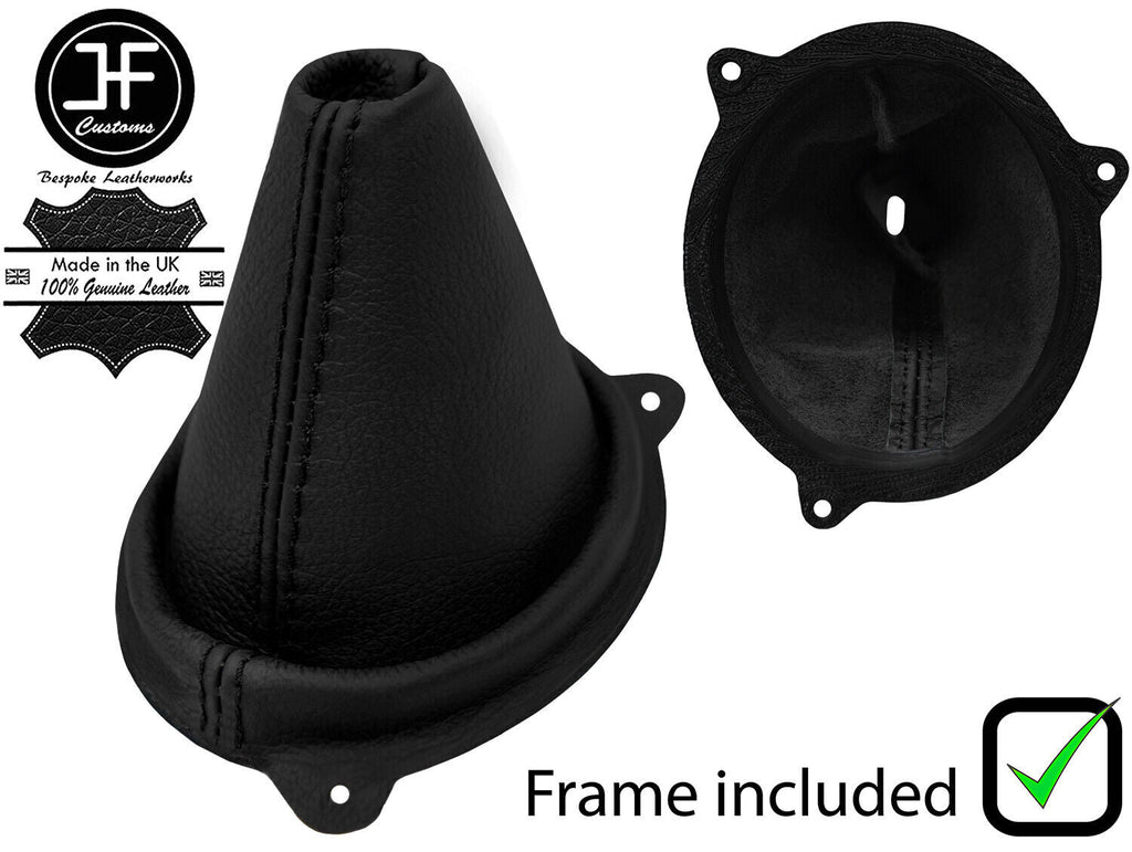 BLACK REAL LEATHER GEAR GAITER + PLASTIC FRAME FOR ROVER 75 1999-2005 CUSTOM NEW