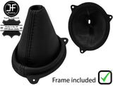 BLACK REAL LEATHER GEAR GAITER + PLASTIC FRAME FOR ROVER 75 1999-2005 CUSTOM NEW