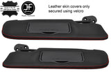 RED STITCH 2X SUN VISORS LEATHER COVERS FITS FORD MUSTANG CONVERTIBLE 10-14