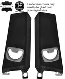 BLACK STITCH 2X UPPER B PILLAR LEATHER COVERS FITS BMW 3 SERIES E92 COUPE 06-13