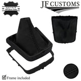 BLACK STITCH LEATHER GEAR GAITER + PLASTIC FRAME FOR VAUXHALL ANTARA 11-15