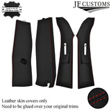 FOR VW T6 TRANSPORTER DARK RED STITCH LEATHER & SUEDE TOP INTERIOR RECOVERY KIT