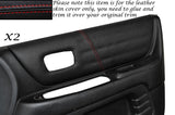 RED STITCH 2X FRONT DOOR CARD TRIM SKIN COVERS FITS LEXUS IS200 98-05 CUSTOM NEW