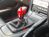 FITS TOYOTA MR2 89-00 GEAR GAITER GAITOR LEATHER RED STITCH CUSTOM NEW