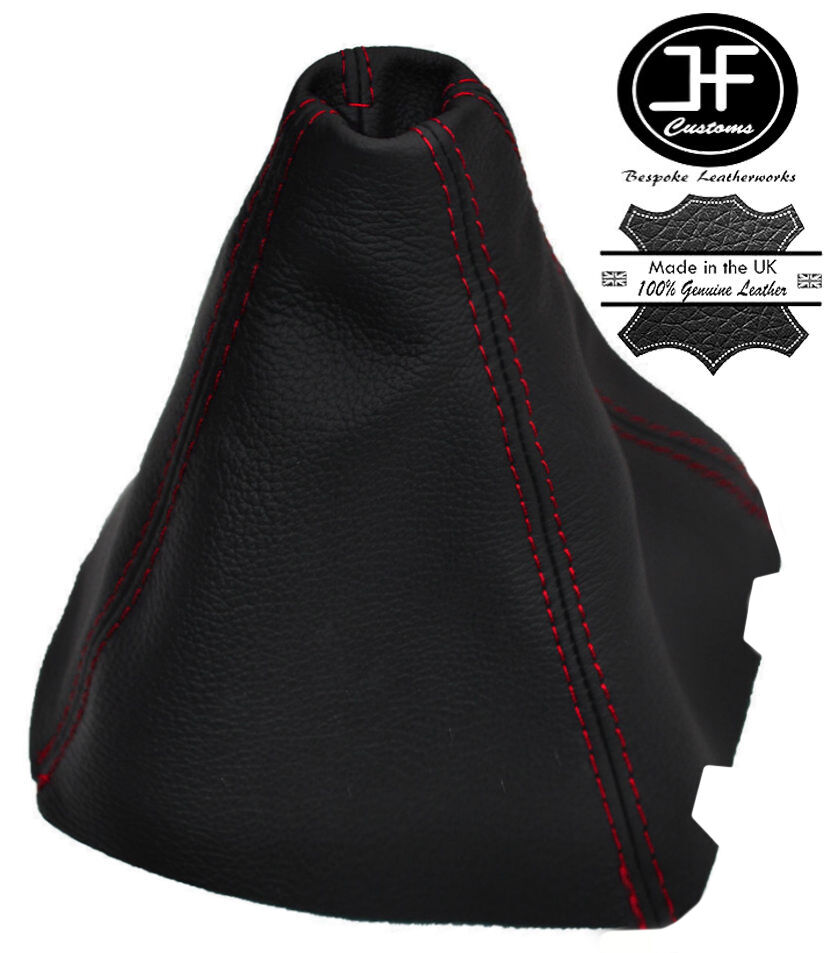 RED STITCHING REAL LEATHER MANUAL GEAR GAITER BOOT FITS FORD C MAX 2010-2016