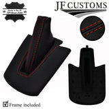D RED STITCH LEATHER HANDBRAKE GAITER+PLASTIC FRAME FOR BMW Z4 E85 E86 02-08