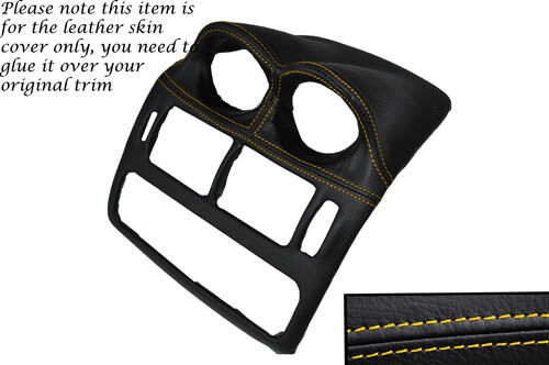 YELLOW STITCH CENTRE DASH UPPER SURROUND LEATHER COVER FITS MITSUBISHI FTO 94-01