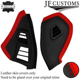 BLACK & RED 2X END DASH SIDE TRIM LEATHER COVERS FITS MAZDA RX7 FD3 92-02