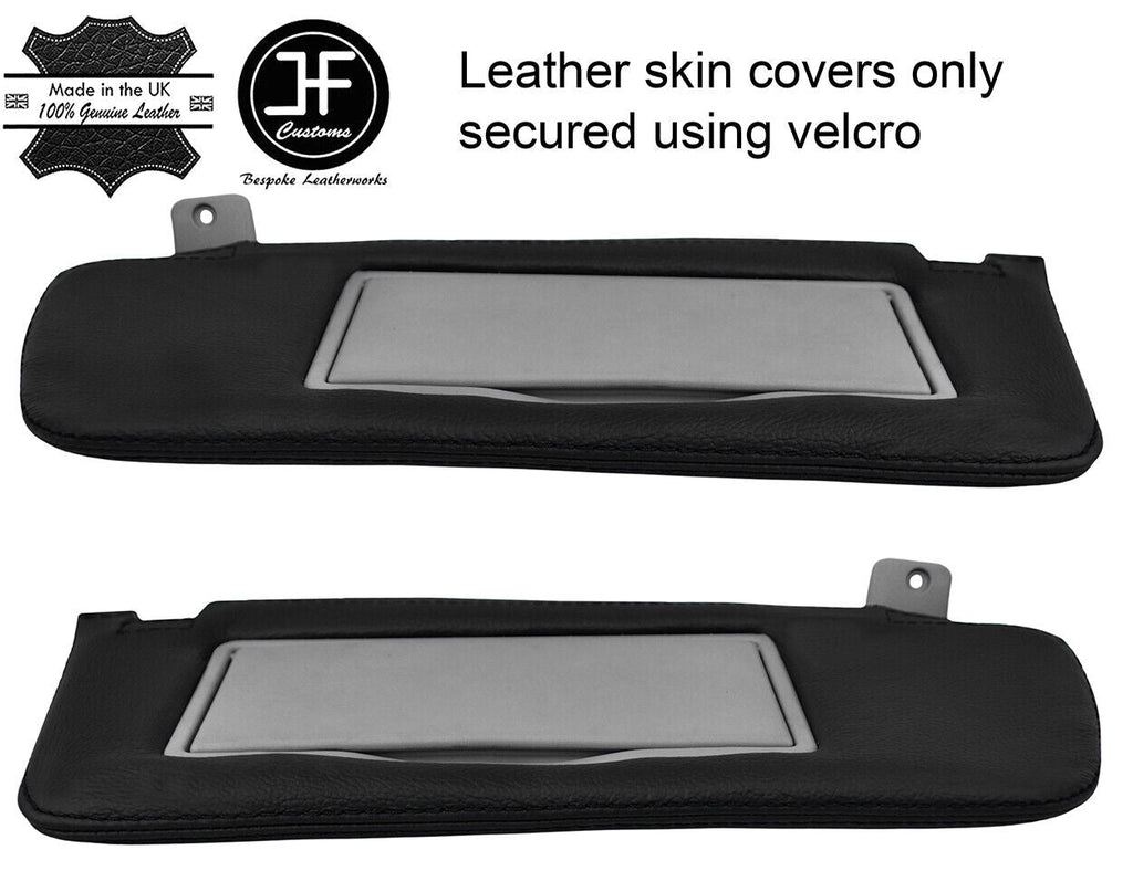 BLACK STITCH 2X SUN VISORS LEATHER COVERS FITS VAUXHALL VECTRA C SIGNUM STYLE 2