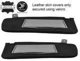 BLACK STITCH 2X SUN VISORS LEATHER COVERS FITS VAUXHALL VECTRA C SIGNUM STYLE 2