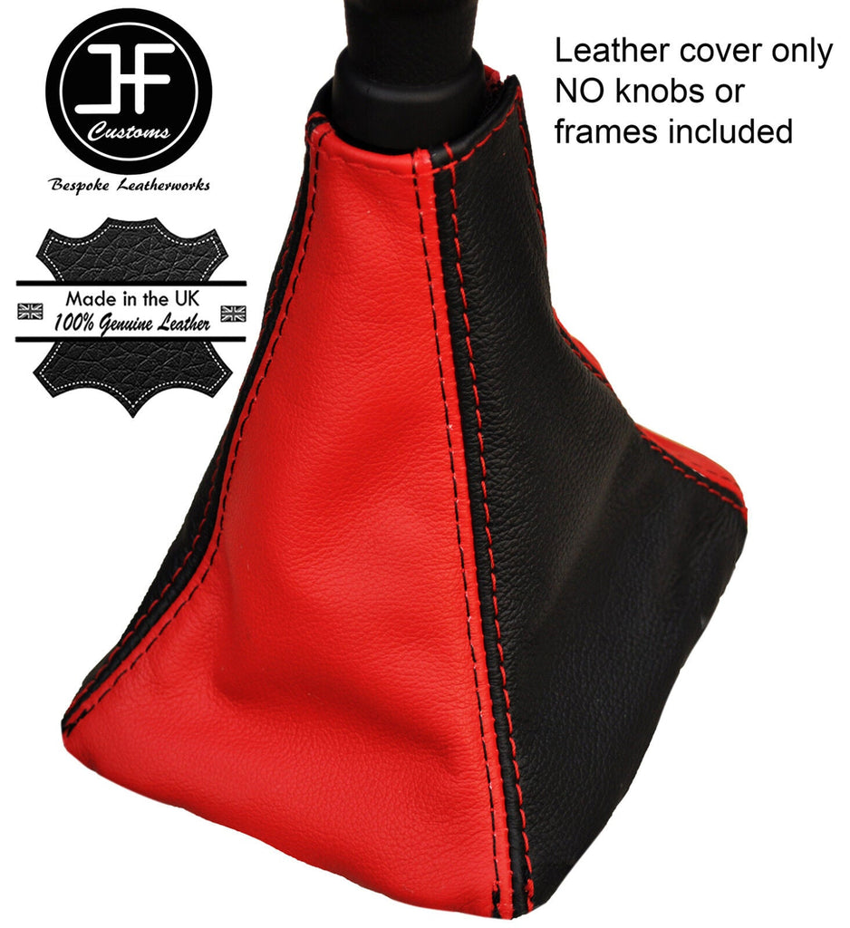 BLACK & RED REAL LEATHER MANUAL GEAR GAITER FITS SUZUKI SWIFT 2010-2015