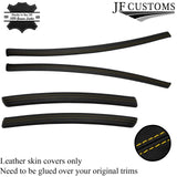 YELLOW STITCH 2X FRONT+ 2X REAR LEATHER DOOR CARD TRIM STRIP COVERS FITS BMW E92