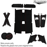 D RED STITCH LEATHER & SUEDE COVERS FOR E92 COUPE 06-13 TOP RECOVERY KIT