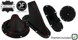 RED STITCH LEATHER GEAR HANDBRAKE GAITER+PLASTIC FRAME FOR DODGE VIPER 03-06