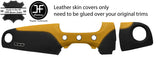 BLACK & YELLOW LEATHER 2 PIECE DASH KIT COVER FITS FIAT 500 ABARTH 07-16 STYLE 2