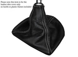 WHITE STITCHING MANUAL LEATHER GEAR GAITER FITS FORD RANGER 2012-2015 CUSTOM NEW